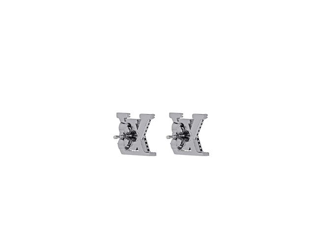 Louis Vuitton Louis Vuitton LV Iconic Earrings In Black Color Metal With Crystal Jet Black - view 2