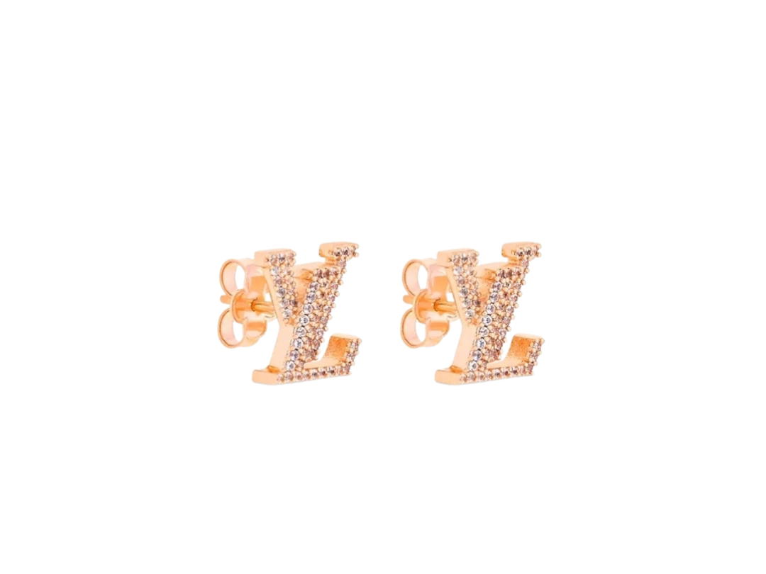 Louis Vuitton Louis Vuitton LV Iconic Earrings In Rose Gold-Color Finish With Crystal