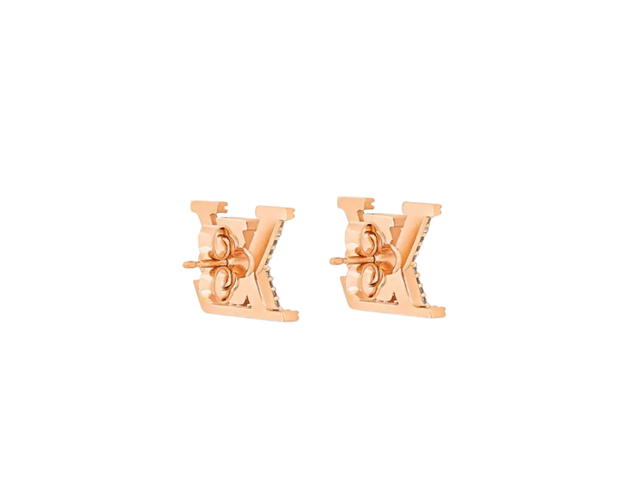 Louis Vuitton Louis Vuitton LV Iconic Earrings In Rose Gold-Color Finish With Crystal - view 2