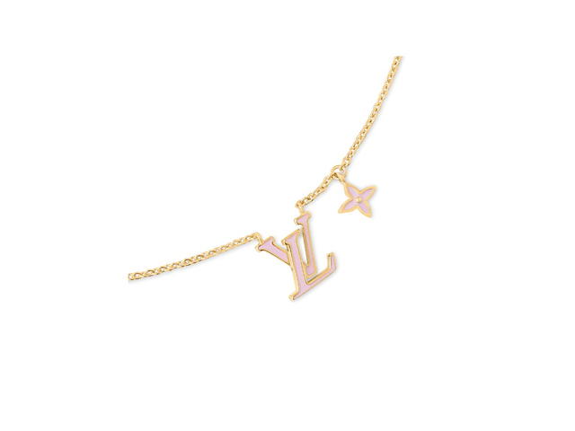 Louis Vuitton Louis Vuitton LV Iconic Enamel Necklace In Gold-Finish Metal With Pink Enamel - view 2