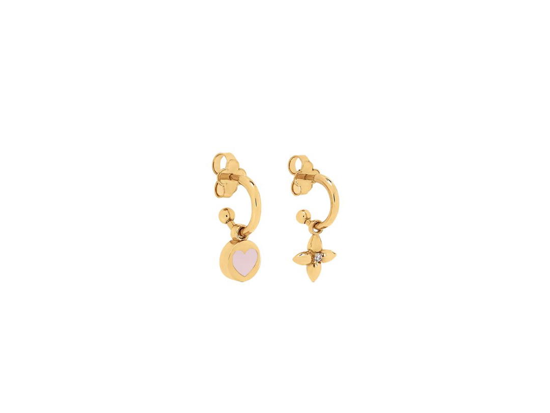 Louis Vuitton Louis Vuitton LV Iconic Heart Earrings Metal With Gold-Color Finish And Enamel