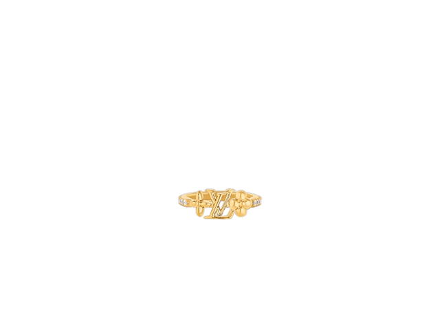 Louis Vuitton Louis Vuitton LV Iconic Ring In LV Initials-Monogram Flower Metal With Gold-Color Finish - view 2
