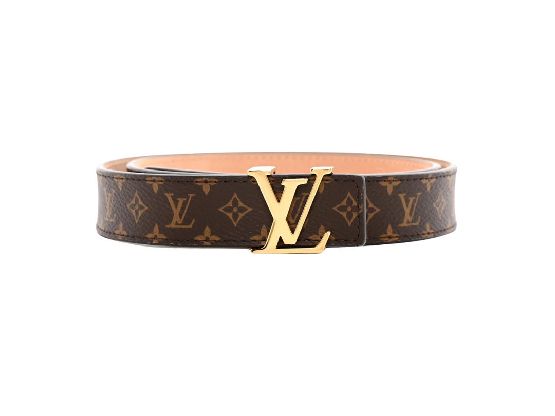 Louis Vuitton Louis Vuitton Lv Initiales 25MM Belt In Mini Monogram Canvas And Vachetta Leather With Gold-Color Hardware Brown