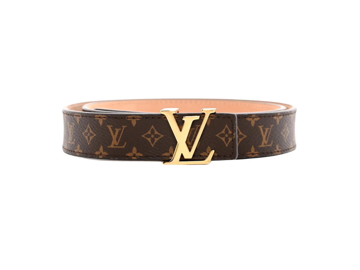 Louis Vuitton Louis Vuitton Lv Initiales 25MM Belt In Mini Monogram Canvas And Vachetta Leather With Gold-Color Hardware Brown