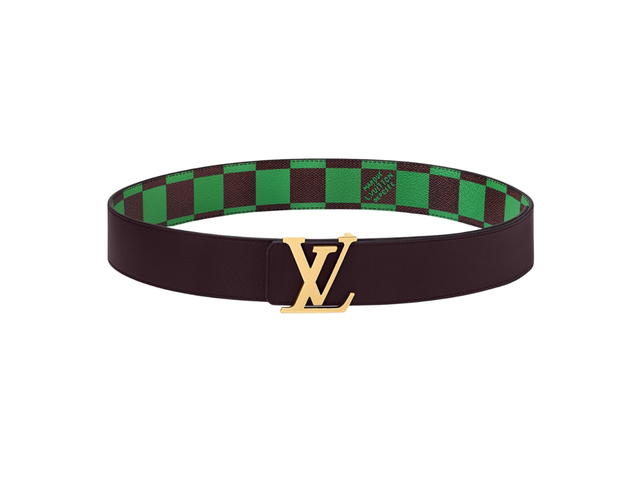 Louis Vuitton Louis Vuitton LV Initiales 40mm Reversible Belt In Damier Pop Coated Canvas With Gold-Color Hardware Green - view 2