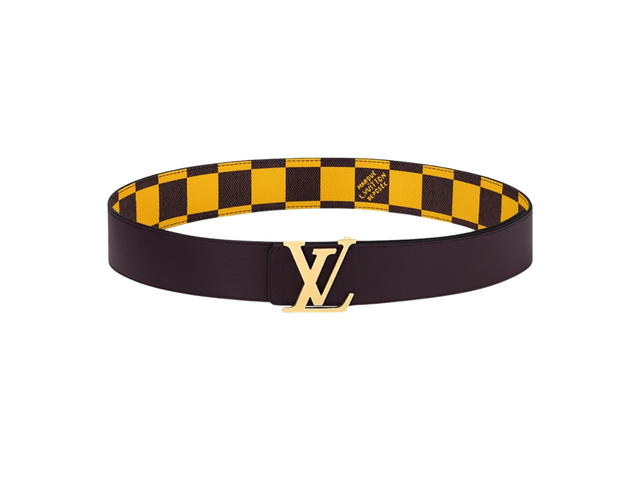 Louis Vuitton Louis Vuitton LV Initiales 40mm Reversible Belt In Damier Pop Coated Canvas With Gold-Color Hardware Jaune Mat - view 2