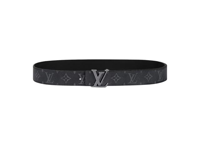 Louis Vuitton Louis Vuitton LV Initiales 35MM Reversible Belt In Monogram Eclipse Canvas With Ruthenium Finishing Hardware Black - view 1