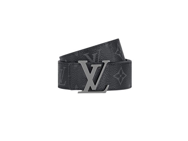 Louis Vuitton Louis Vuitton LV Initiales 35MM Reversible Belt In Monogram Eclipse Canvas With Ruthenium Finishing Hardware Black - view 3