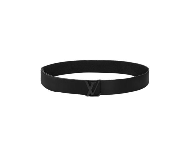 Louis Vuitton Louis Vuitton Initiales 40MM Reversible Belt In Taurillon Leather Recto Side And Double-Sided Calf Leather Embossed Monogram Pattern Black - view 2