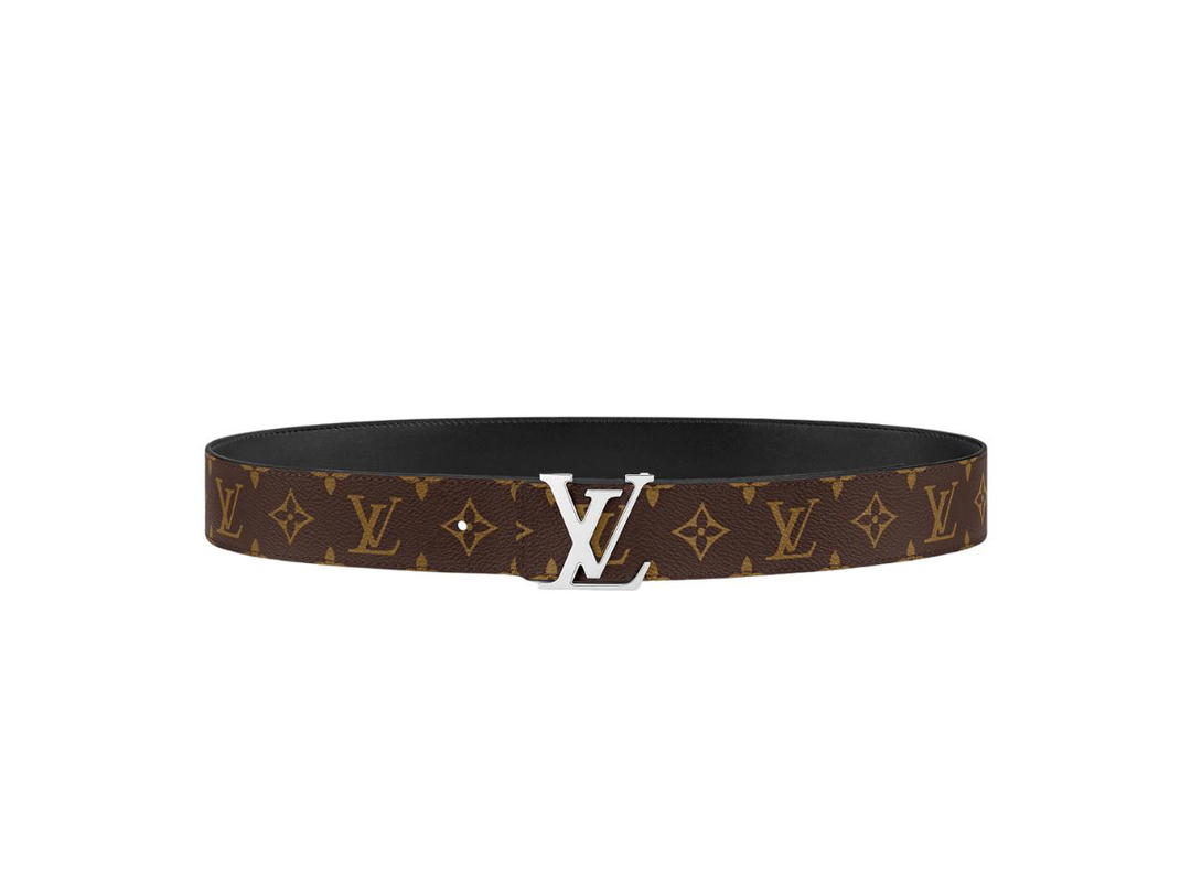Louis Vuitton Louis Vuitton LV Initiales 40MM Reversible In Monogram Canvas And Smooth Black Calf Leather With Shiny Silvery LV Buckle