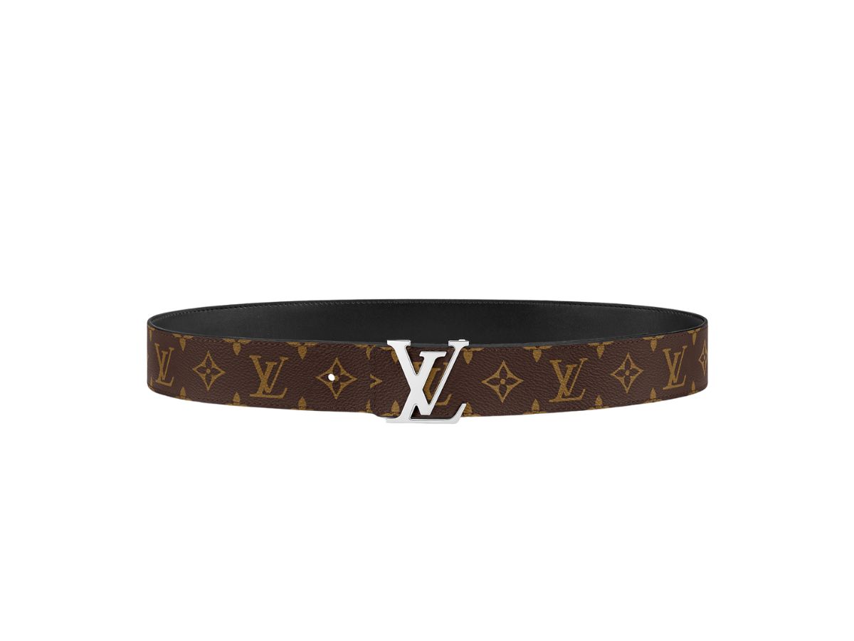 Louis Vuitton Louis Vuitton LV Initiales 40MM Reversible In Monogram Canvas And Smooth Black Calf Leather With Shiny Silvery LV Buckle