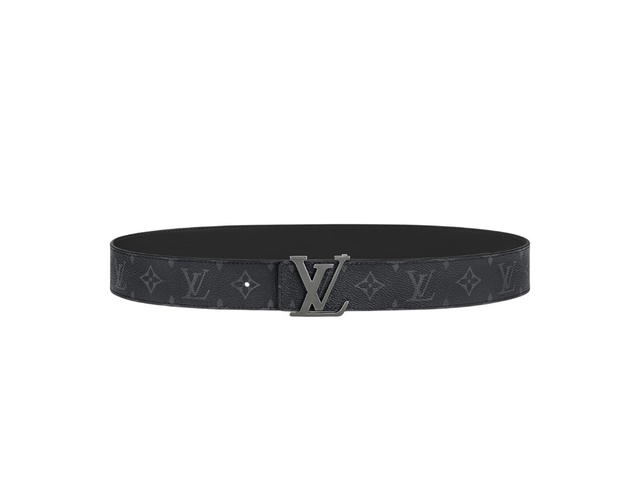 Louis Vuitton Louis Vuitton LV Initiales 40MM Reversible In Monogram Eclipse Canvas And Brass Buckle With Shiny Dark Ruthenium Finishing - view 1