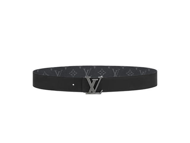 Louis Vuitton Louis Vuitton LV Initiales 40MM Reversible In Monogram Eclipse Canvas And Brass Buckle With Shiny Dark Ruthenium Finishing - view 2