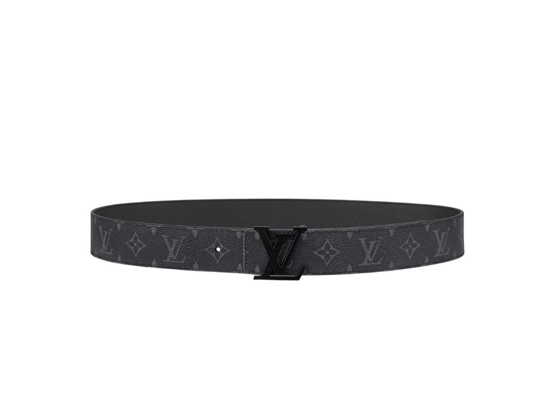 Louis Vuitton Louis Vuitton LV Initiales Matte Black Belt 40MM In Monogram Eclipse Canvas With LV Initiales Buckle