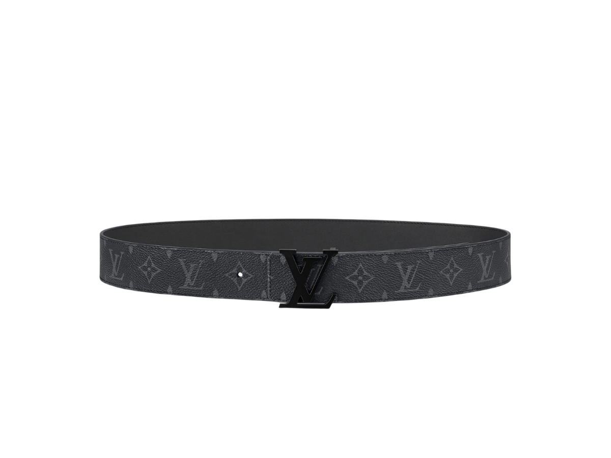 Louis Vuitton Louis Vuitton LV Initiales Matte Black Belt 40MM In Monogram Eclipse Canvas With LV Initiales Buckle
