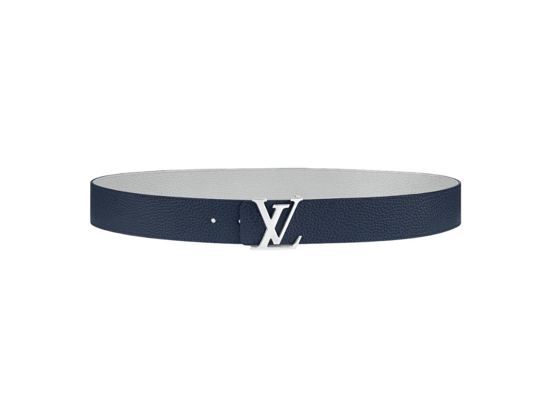 Louis Vuitton Louis Vuitton LV Initiales Taurillon 40MM Reversible Belt With Silver-Color Hardware Navy