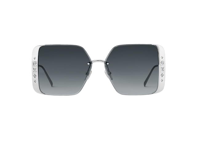 Louis Vuitton Louis Vuitton LV Moon Metal Square Sunglasses In Silver Metal Frame-LV Initials-Flowers With Gradient Lenses - view 1