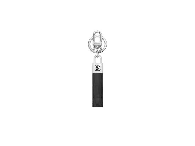 Louis Vuitton Louis Vuitton LV Padlock Dragonne Key Holder And Bag Charm In Crocodilian Leather With Silver-Colour Finish Metal Black - view 1