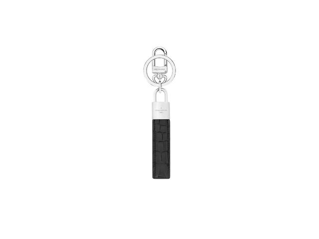 Louis Vuitton Louis Vuitton LV Padlock Dragonne Key Holder And Bag Charm In Crocodilian Leather With Silver-Colour Finish Metal Black - view 2