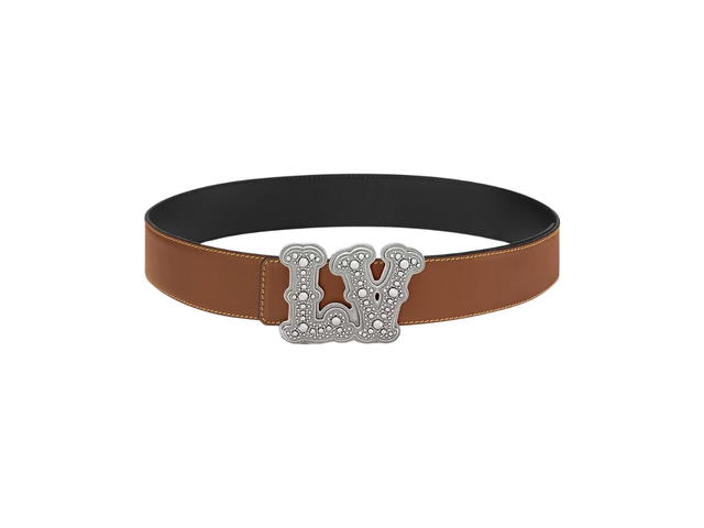 Louis Vuitton Louis Vuitton LV Ranch Studs 40mm Reversible Belt In Calf Leather With Silver-Colour Finish Hardware Black - view 2