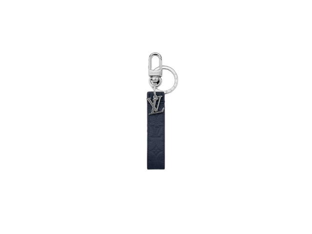 Louis Vuitton Louis Vuitton LV Shadow Dragonne Key Holder And Bag Charm In Embossed Leather With Palladium Finish Metal Hardware Navy - view 1