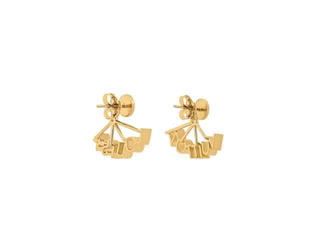 Louis Vuitton Louis Vuitton LV Spelling Earrings In Brass And Crystal With Monogram Flower - view 2