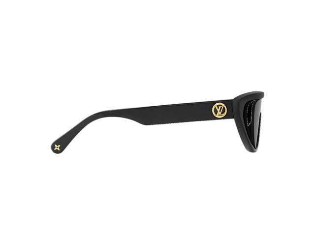 Louis Vuitton Louis Vuitton LV Split Cat Eye Sunglasses In Black Frame Acetate-LV Circle With Flower-Black Single Lens - view 3