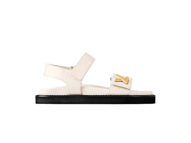 Louis Vuitton Louis Vuitton LV Sunset Flat Comfort Sandals Lambskin Leather Ivory White (W) - view 1