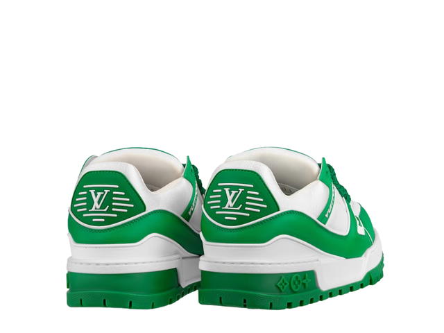 Louis Vuitton Louis Vuitton LV Trainer Maxi Sneaker In Monogram Flowers Rubber Outsole With LV Initials Green - view 2