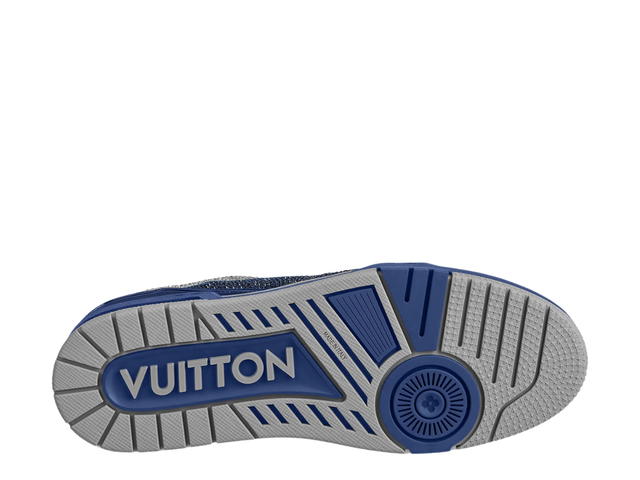 Louis Vuitton Louis Vuitton LV Trainer Sneaker Crystal Strass LV Printed In Navy Blue - view 3
