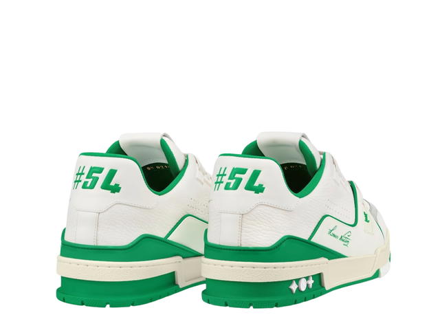 Louis Vuitton Louis Vuitton LV Trainer Sneaker In Grained Calf Leather With LV Initials Green - view 2