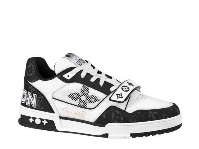 Louis Vuitton Louis Vuitton LV Trainer Velcro Strap Monogram Denim Black White - view 1