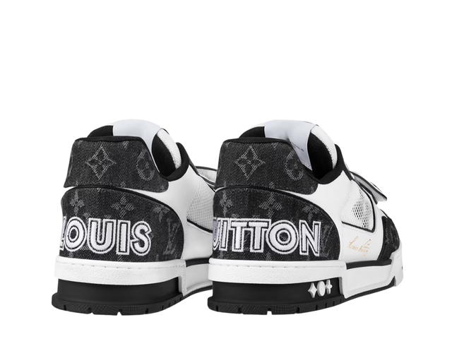 Louis Vuitton Louis Vuitton LV Trainer Velcro Strap Monogram Denim Black White - view 2