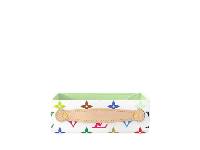 Louis Vuitton Louis Vuitton x Takashi Murakami George Monogram Multicolor Desk Tray Pm In Natural Cowhide Leather And Monogram Multicolor Coated Canvas With Gold Hardware White - view 1