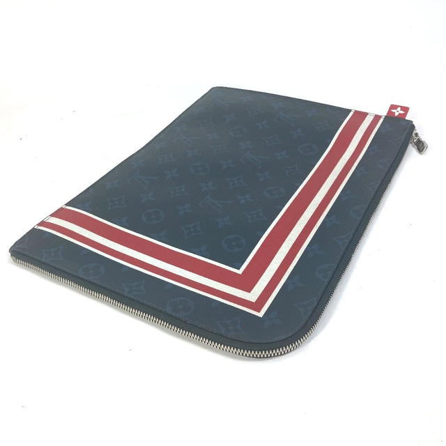 Louis Vuitton LOUIS VUITTON M61679 Monogram Cobalt Pochette Jules GM striped bag pouch - view 4