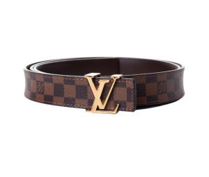 Buy Louis Vuitton Mini Damier Ebene Lv Initiales 25MM Belt In Damier Canvas Strap With Calf Leather Lining And Gold Tone Hardware Brown at Sasom – Authentic and Ready to Ship