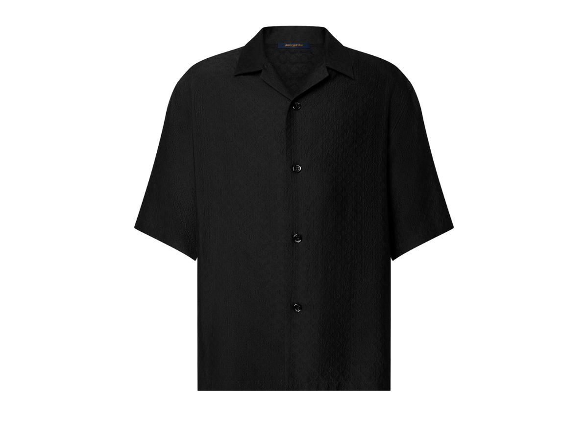Louis Vuitton Louis Vuitton Mini Monogram Silk Blend Short-Sleeved Shirt Black
