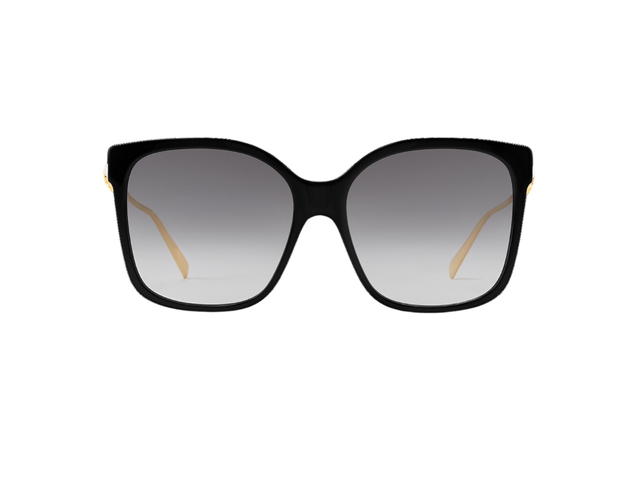 Louis Vuitton Louis Vuitton Minigram Pearl Square Sunglasses In Black Acetate-Gold Metal Frame-LV Wiith Gradient Black Lenses - view 1