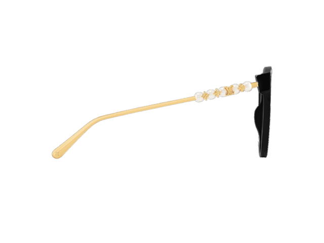 Louis Vuitton Louis Vuitton Minigram Pearl Square Sunglasses In Black Acetate-Gold Metal Frame-LV Wiith Gradient Black Lenses - view 3