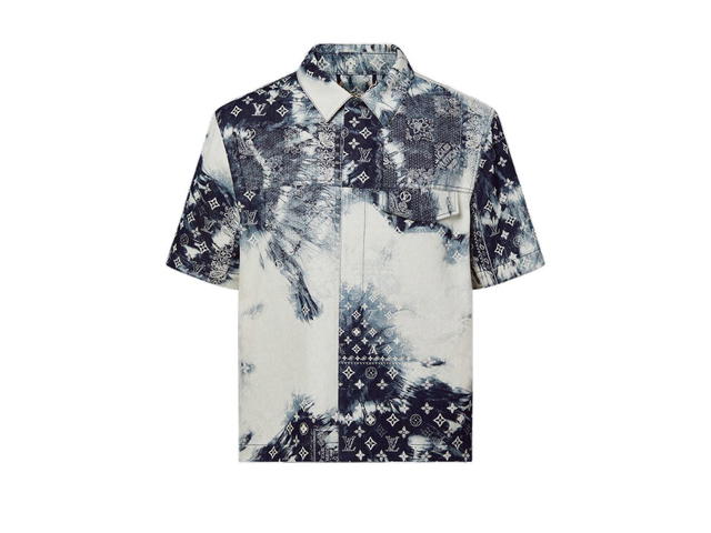 Louis Vuitton Louis Vuitton Monogram Bandana Short-Sleeved Denim Shirt Indigo - view 1