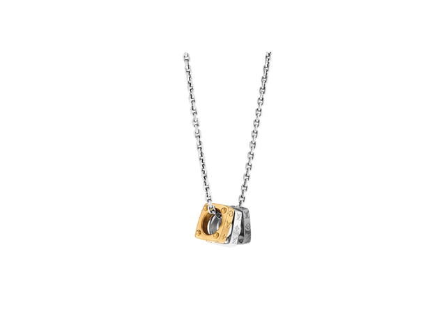 Louis Vuitton Louis Vuitton Monogram Bold Necklace In Silver Color Hardware and Ruthenium Color Hardware and Gold Color Hardware - view 3
