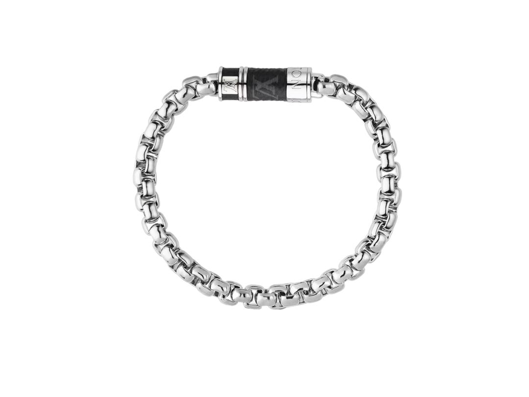 Louis Vuitton Louis Vuitton Monogram Chain Bracelet In Coated Monogram Eclipse Canvas With Silver-Color Finish Hardware