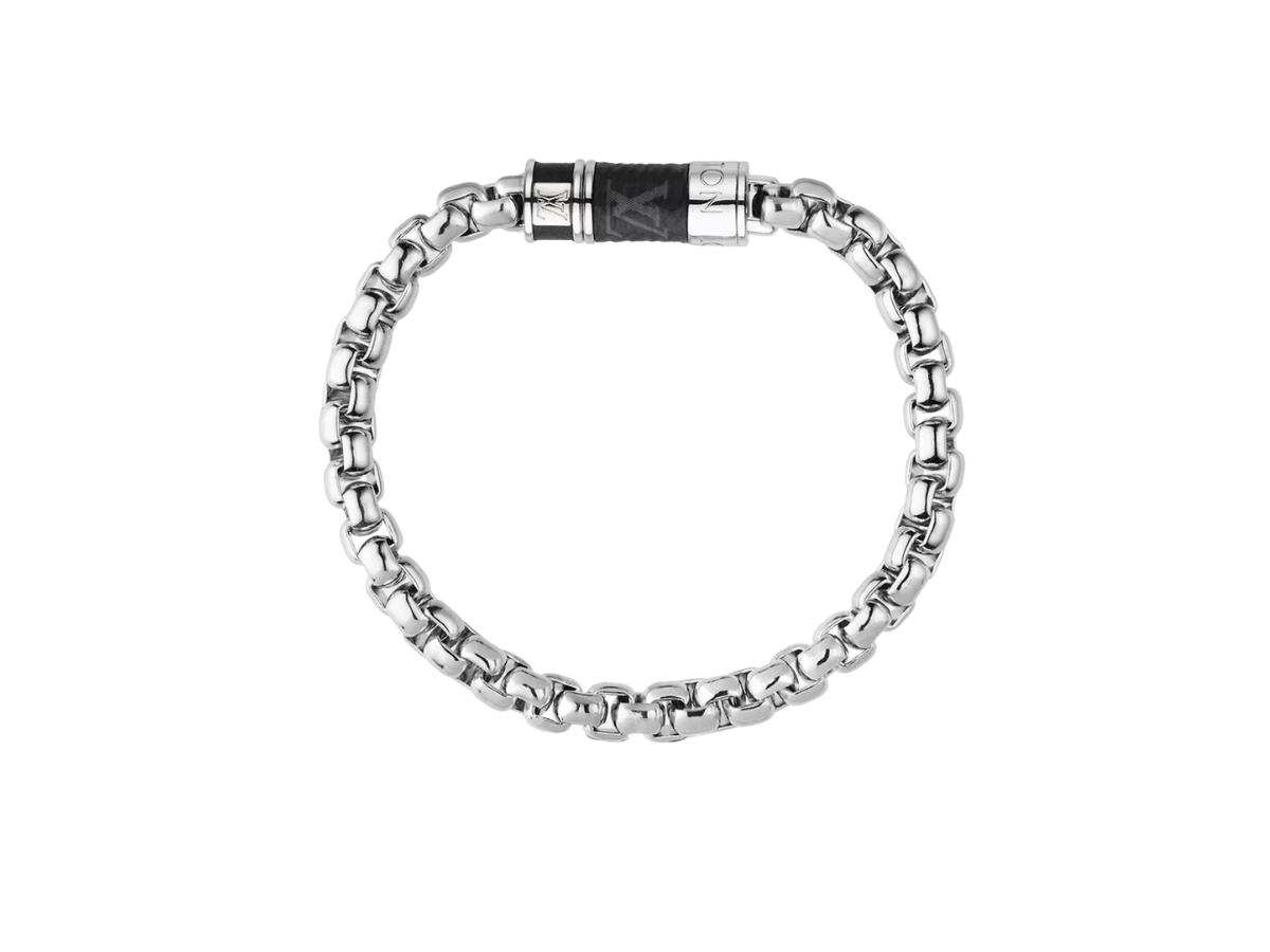 Louis Vuitton Louis Vuitton Monogram Chain Bracelet In Coated Monogram Eclipse Canvas With Silver-Color Finish Hardware