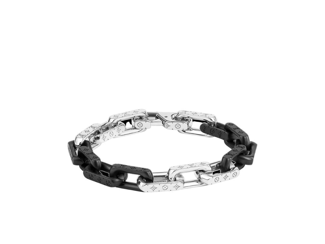 Louis Vuitton Louis Vuitton Monogram Chain Bracelet In Silver-Colour Hardware Black