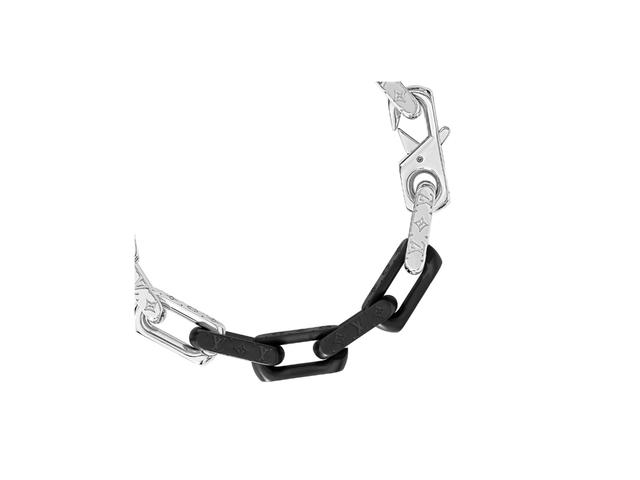 Louis Vuitton Louis Vuitton Monogram Chain Bracelet In Silver-Colour Hardware Black - view 2