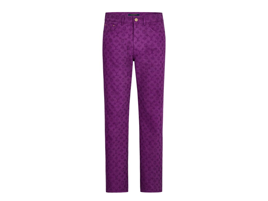 Louis Vuitton Louis Vuitton Monogram Skinny Jeans In Purple Cotton