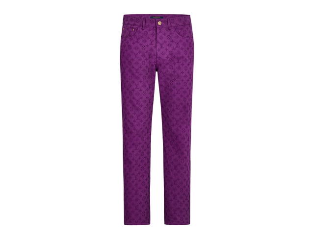 Louis Vuitton Louis Vuitton Monogram Skinny Jeans In Purple Cotton - view 1