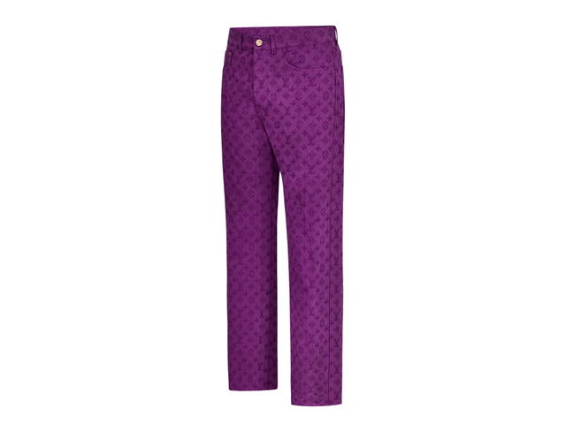 Louis Vuitton Louis Vuitton Monogram Skinny Jeans In Purple Cotton - view 3