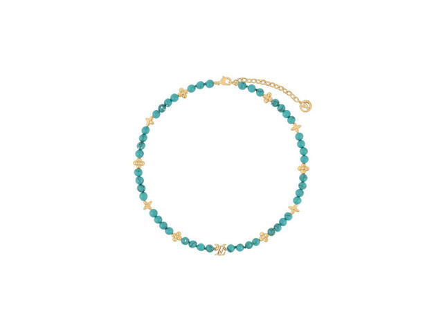 Louis Vuitton Louis Vuitton My LV Pearl Necklace In Gold-Tone Metal With Turquoise Resin Pearls - view 1
