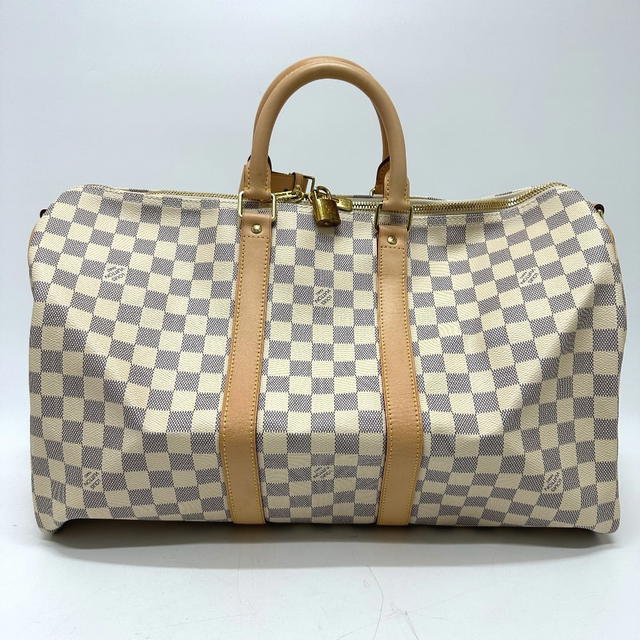 Louis Vuitton LOUIS VUITTON N48223 Damier Azur KeepallBandouliere 45 Duffle Bag Unused - view 3